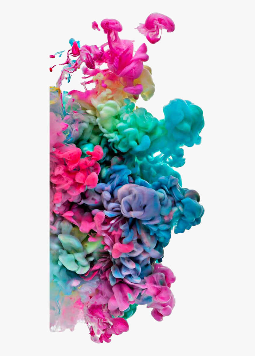 Image A Vivid Plume Of Colorful Smoke Captured In Mid-air Wallpaper