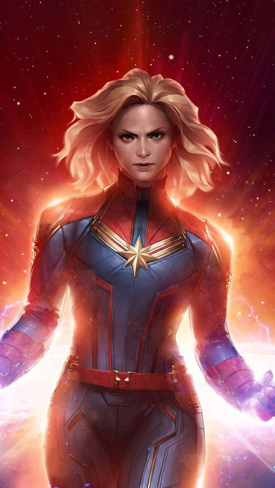 Image Brie Larson In Her Iconic Role Of Captain Marvel Wallpaper