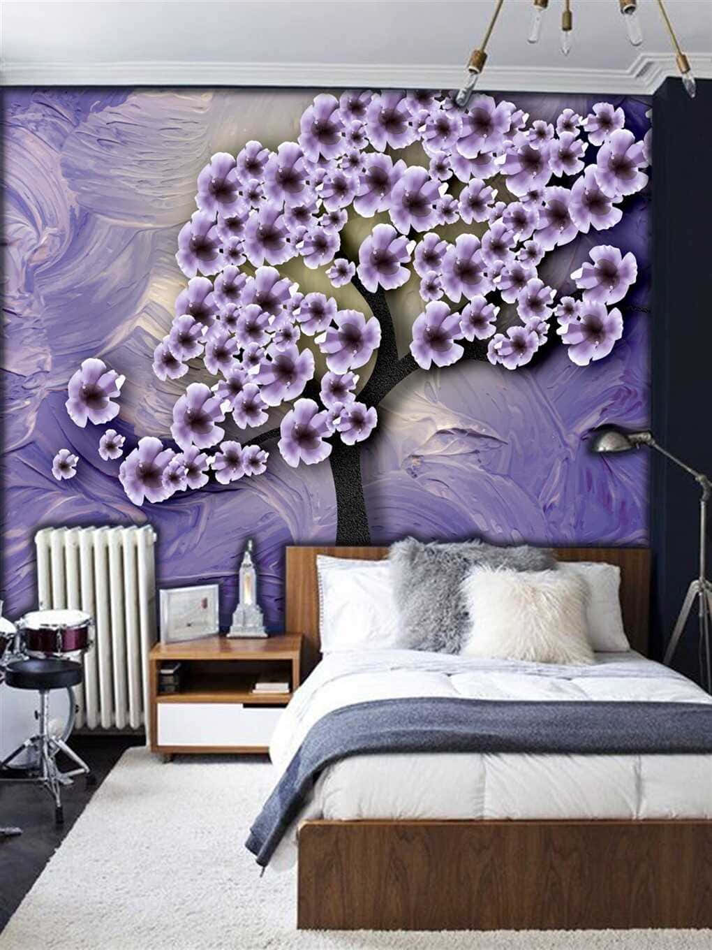 Image Brightly Colored Purple Wallpaper For Home Decor Wallpaper