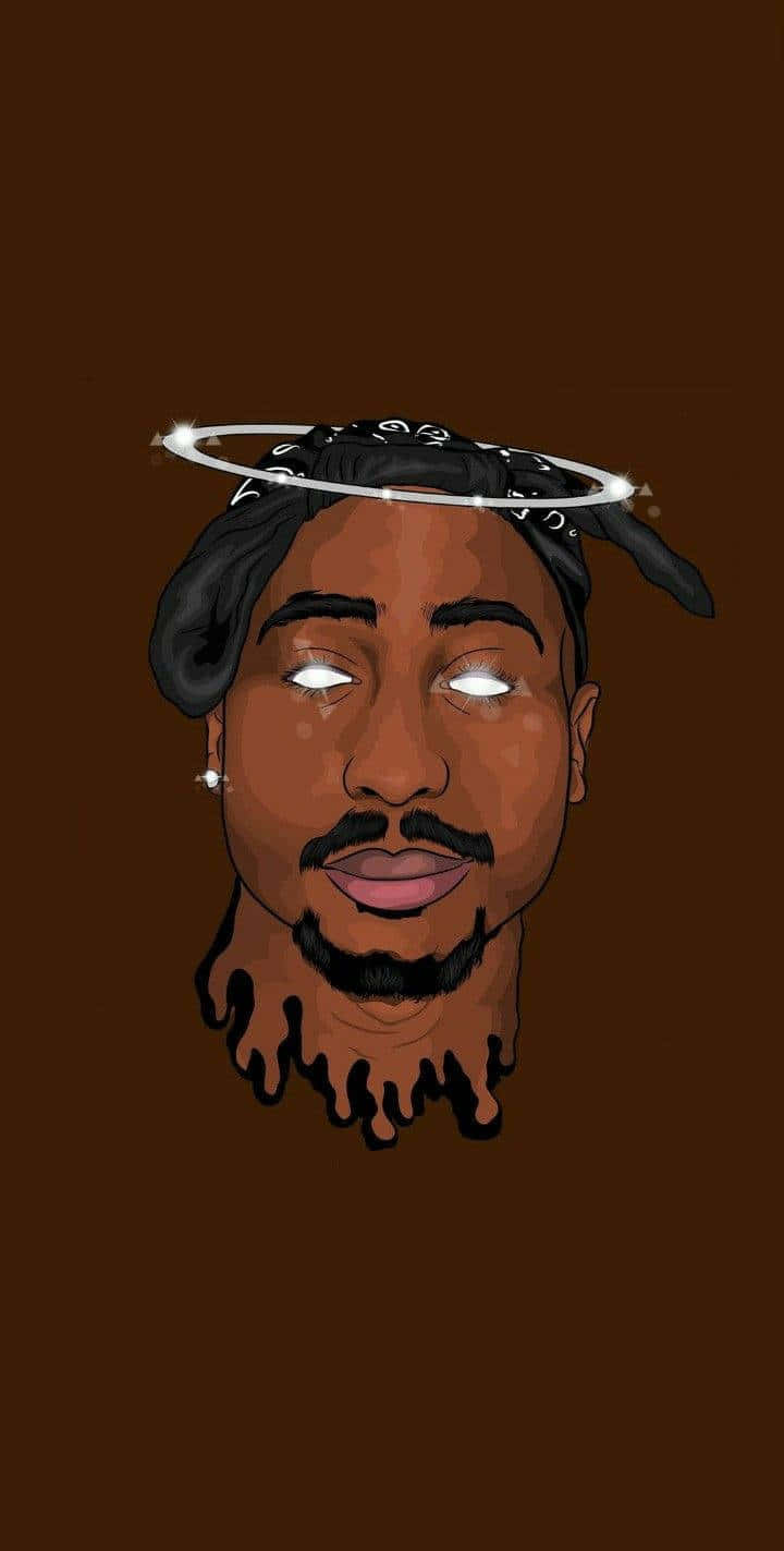 Image Cartoon Portrait Of Rap Icon Tupac Wallpaper