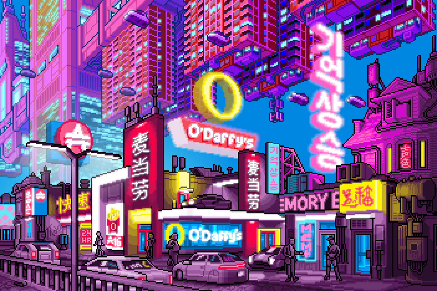 Image Cyberpunk Pixel Art Wallpaper