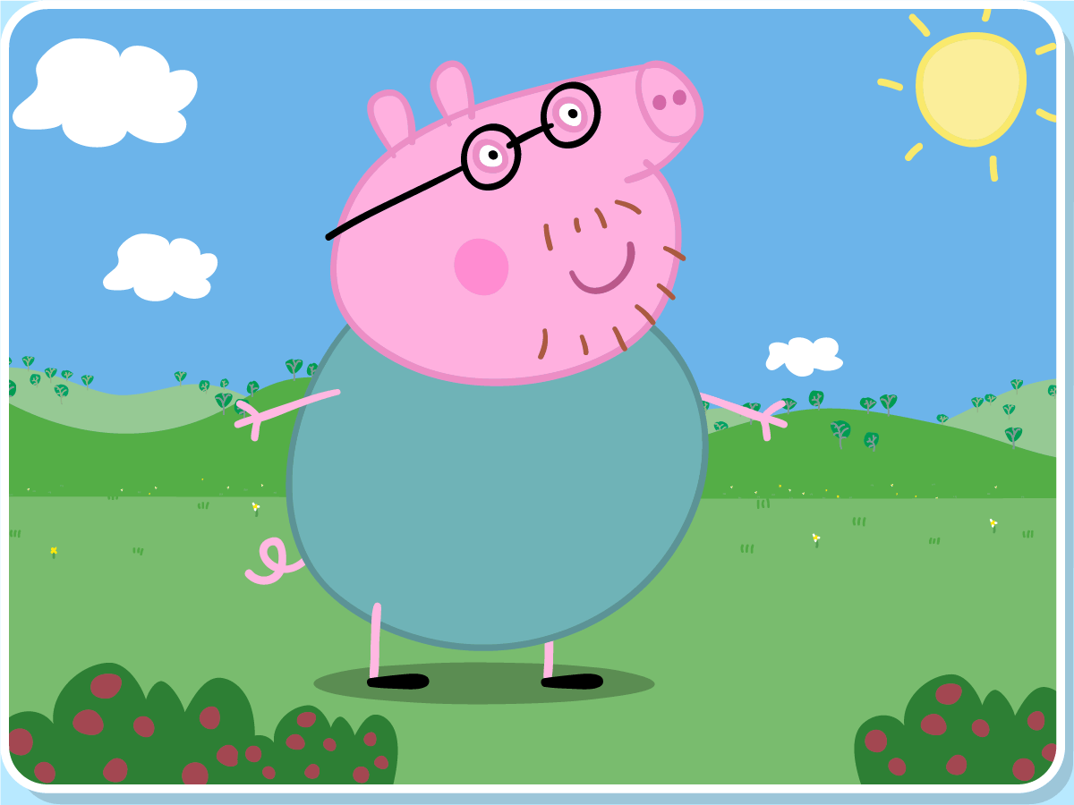 Image Daddy Pig Enjoying The Day With His Family Wallpaper