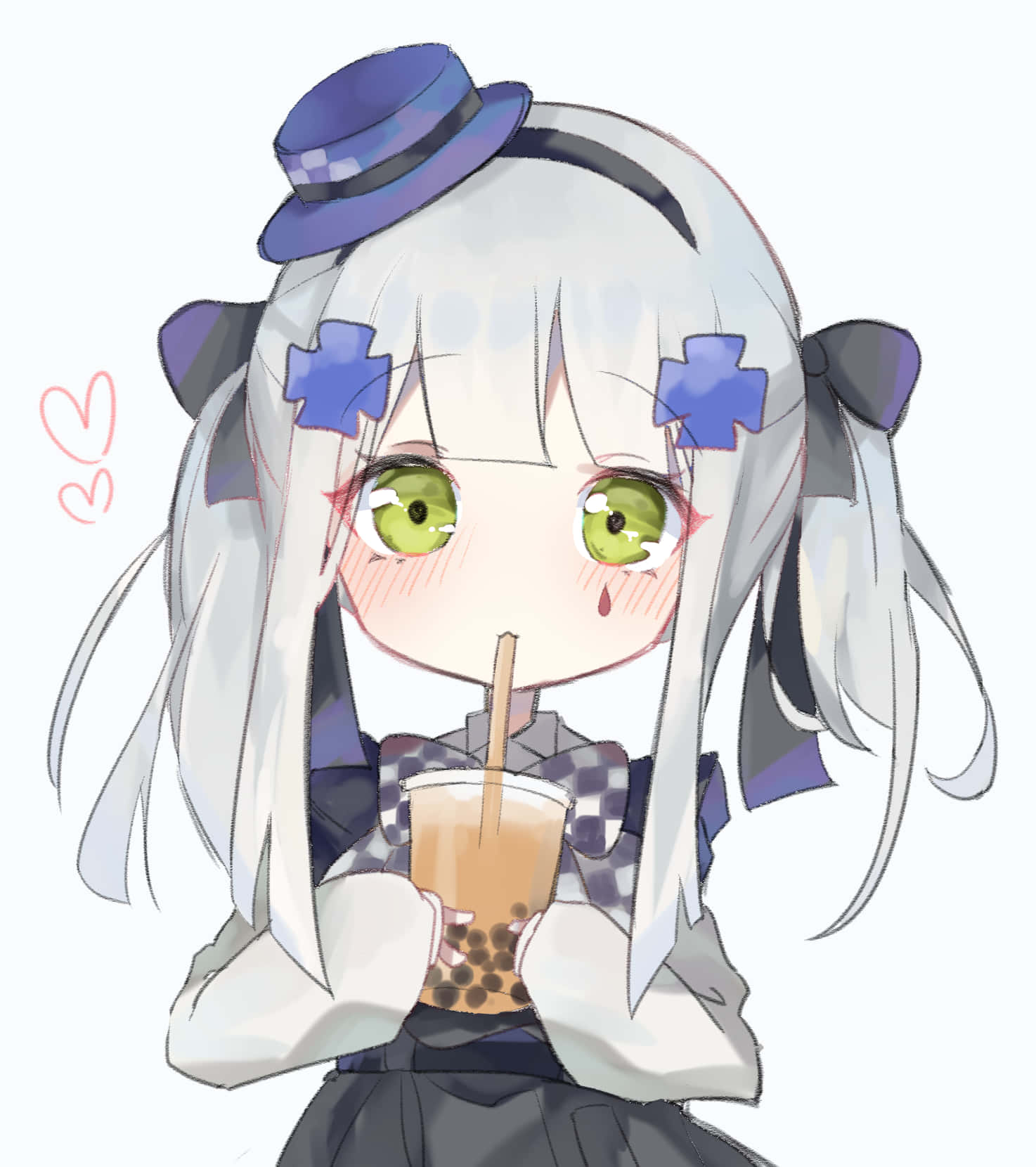 Image “enjoying Bubble Tea With Anime Friends - A Perfect Summer Day.” Wallpaper