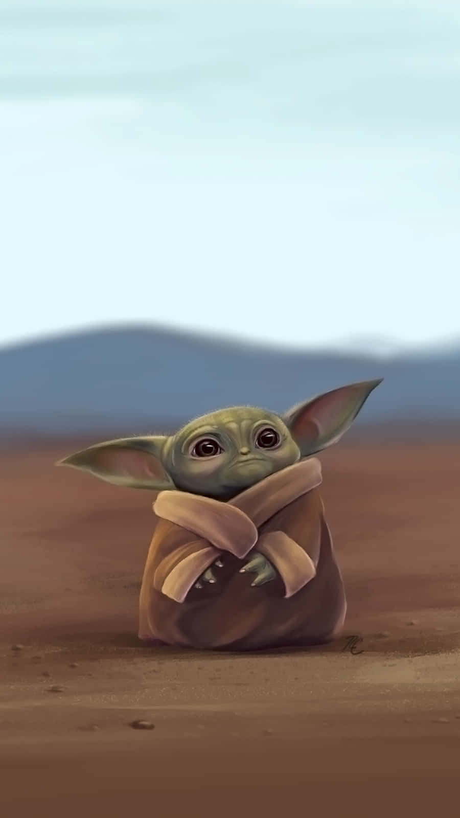 Image Little Baby Yoda Enjoying Himself With A Smart Phone Wallpaper