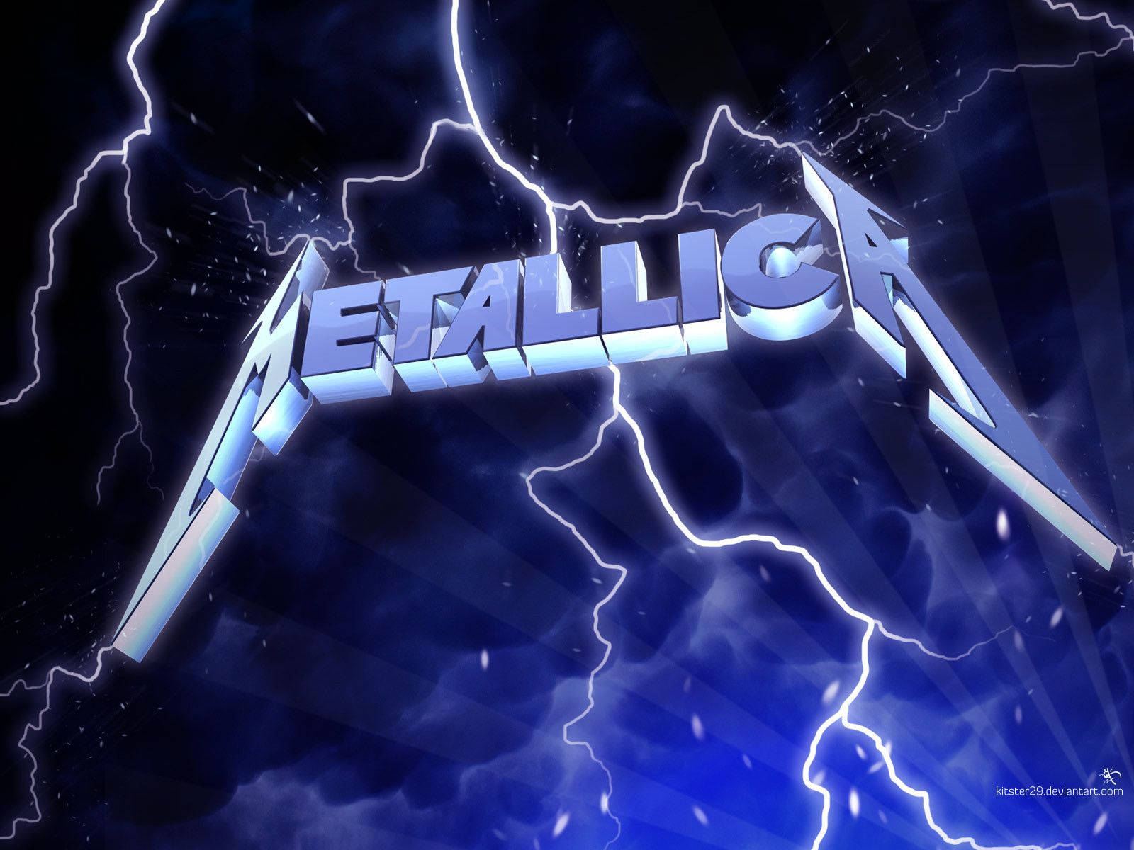 Image Metallica Logo With Blue Lightning Wallpaper