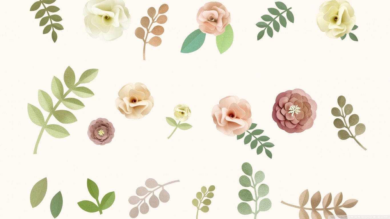 Image Minimalist Desktop With Flower Graphic Wallpaper