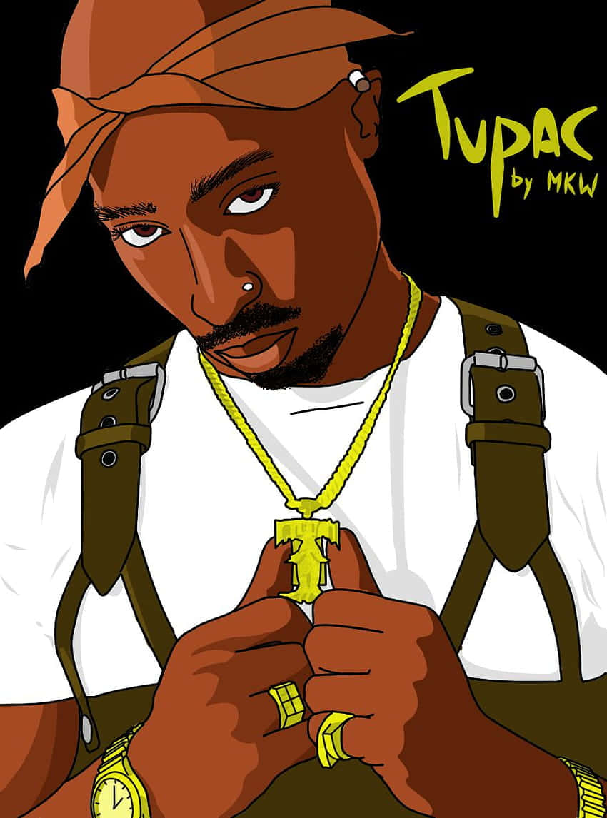 Image Tupac Shakur In Cartoon Form Wallpaper