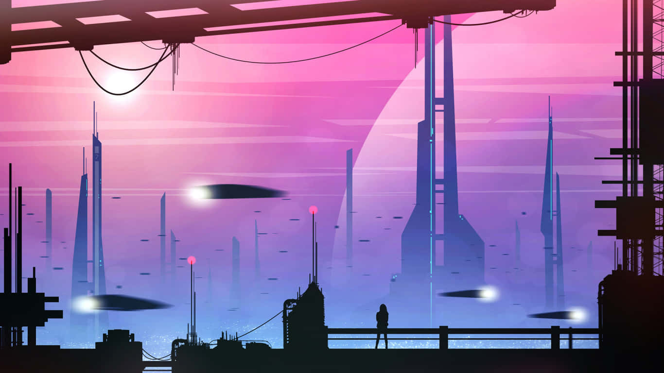 Immerse Yourself In A Future City Wallpaper