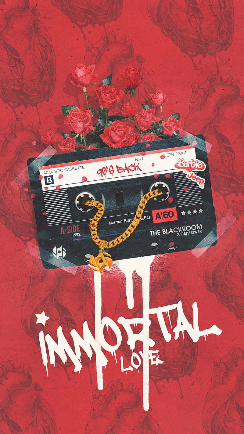 Immortal Love Cassetteand Roses Wallpaper