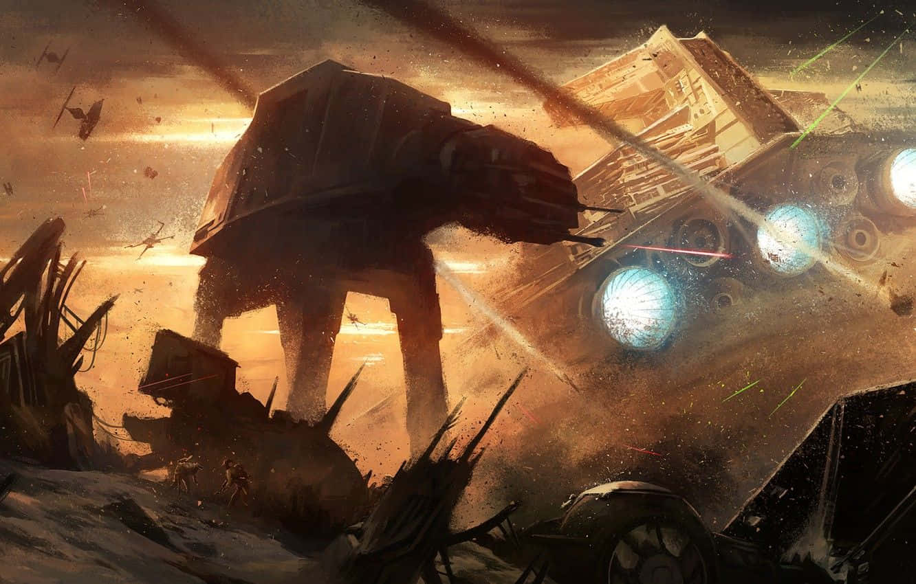 Imperial Forces Clash With Rebel Fleet Wallpaper