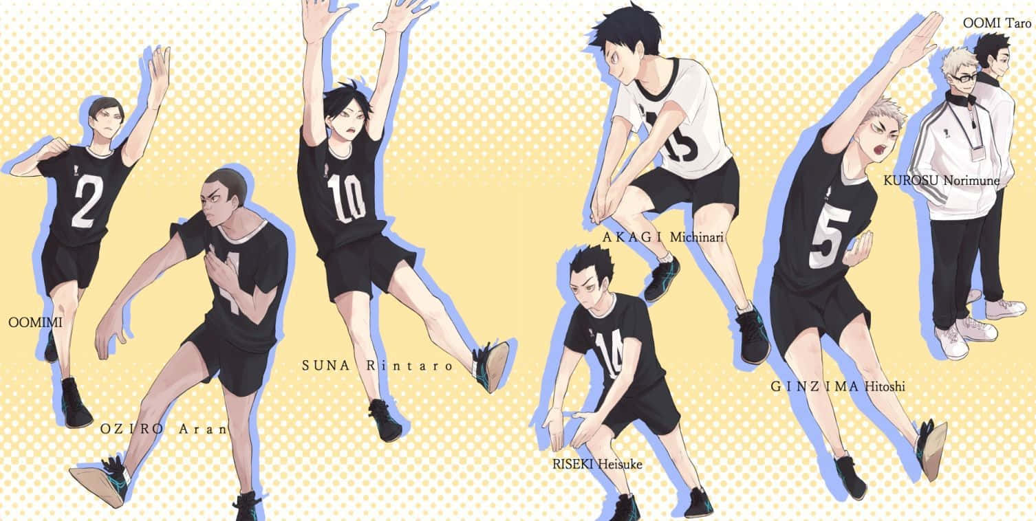 Inarizaki High School Volleyball Team In Action Wallpaper