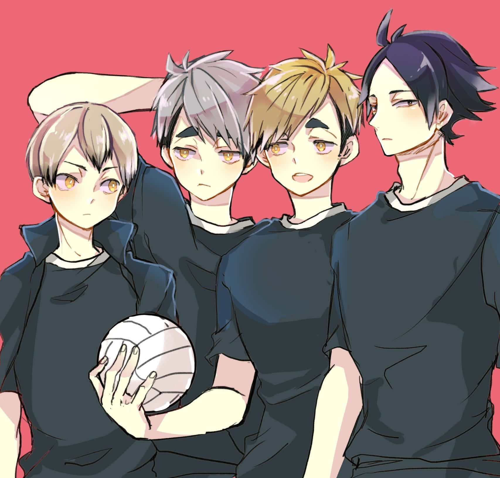 Inarizaki High School Volleyball Team In Action Wallpaper