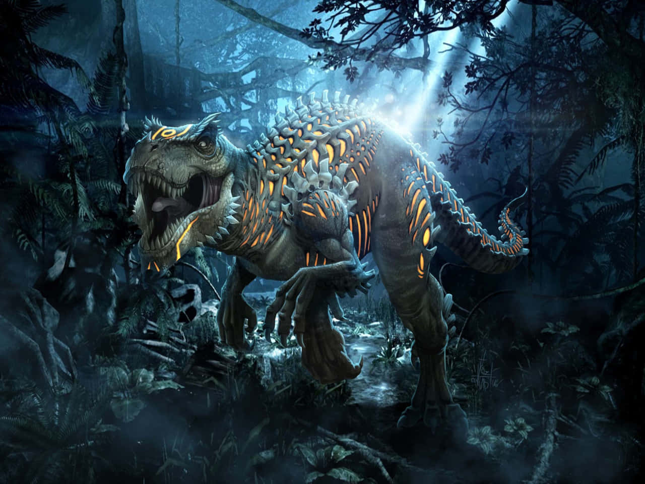 Indominus Rex In Jungle Wallpaper