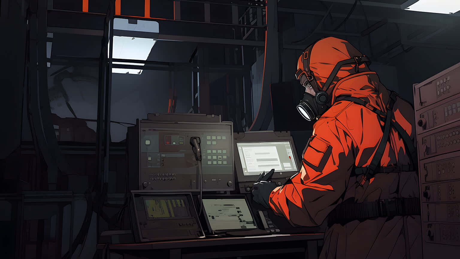 Industrial Control Room Operator Wallpaper