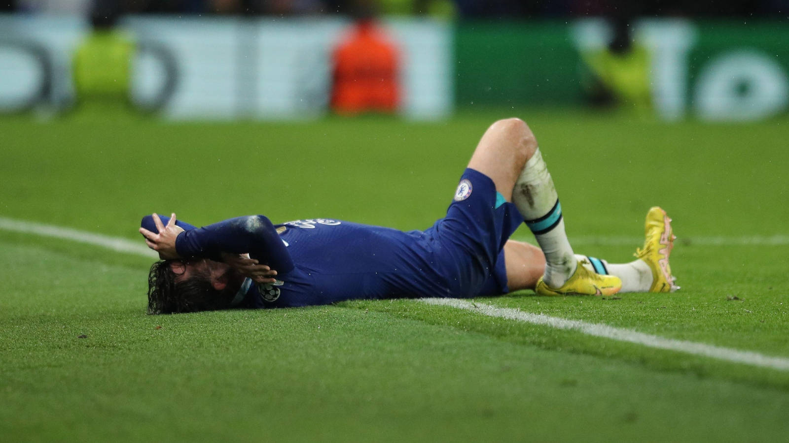 Injured Ben Chilwell Lying Down Wallpaper