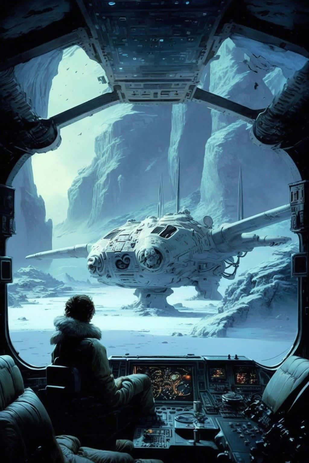 Innovative Spaceship Cockpit Design Wallpaper