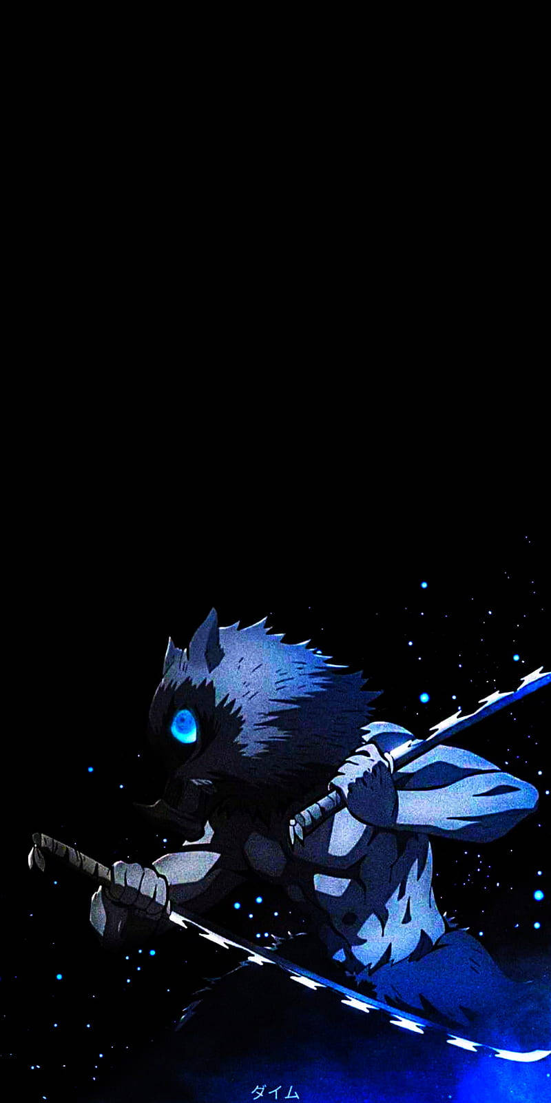 Inosuke Blue Eyes Demon Slayer Iphone Wallpaper