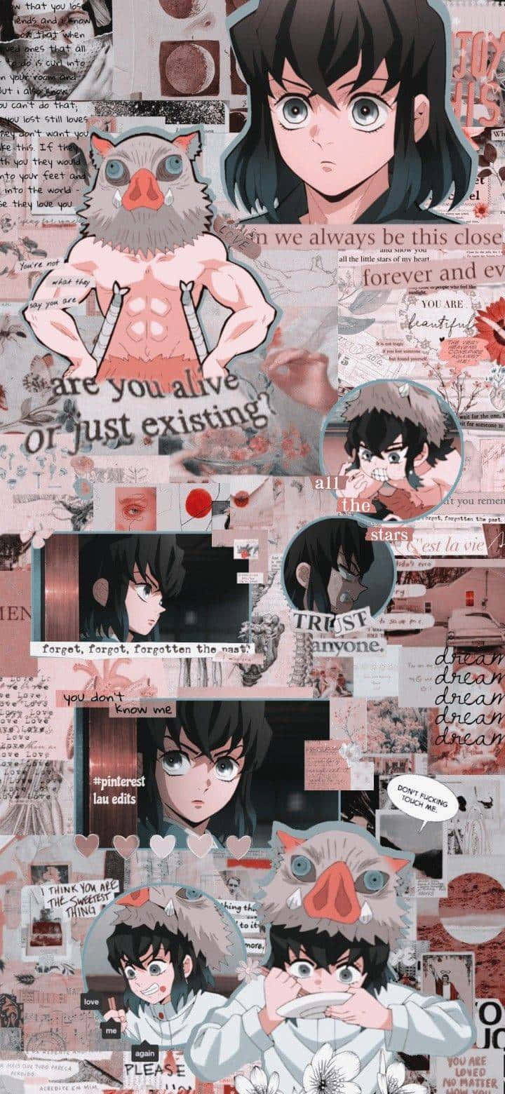 Inosuke Collage Aesthetic Wallpaper Wallpaper