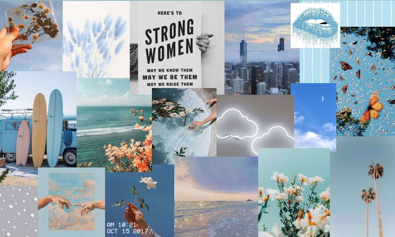 Inspirational Collage Strong Women Theme Wallpaper