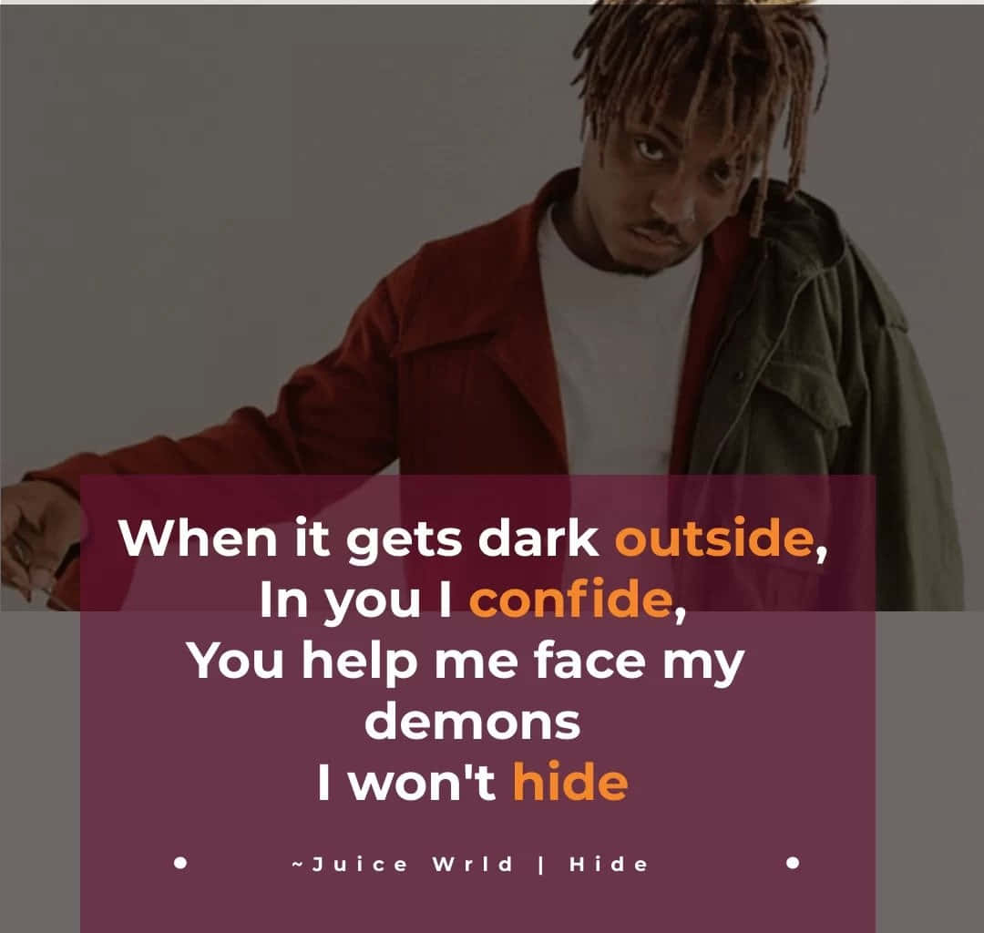 Inspirational Juice Wrld Quote On A Mesmerizing Background Wallpaper