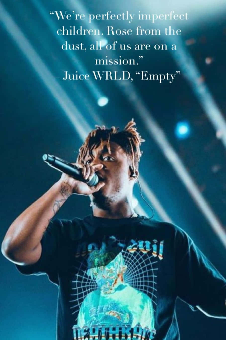 Inspiring Juice Wrld Quote On A Graffiti Wall Wallpaper