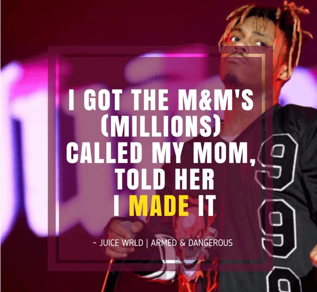 Inspiring Juice Wrld Quotes On A Grunge Background Wallpaper