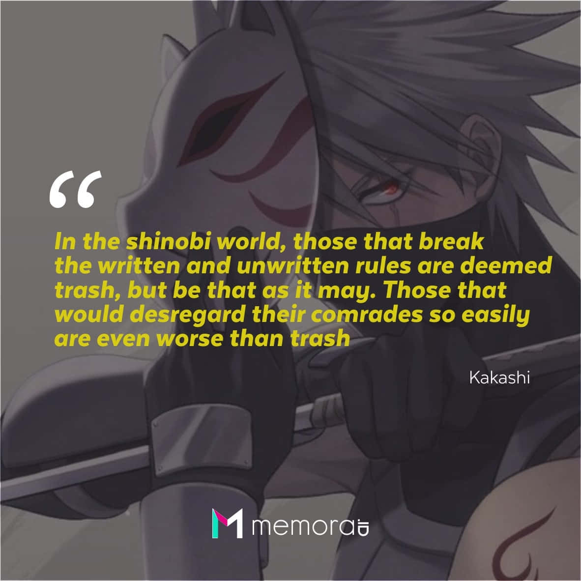 Inspiring Kakashi Hatake Quote Wallpaper