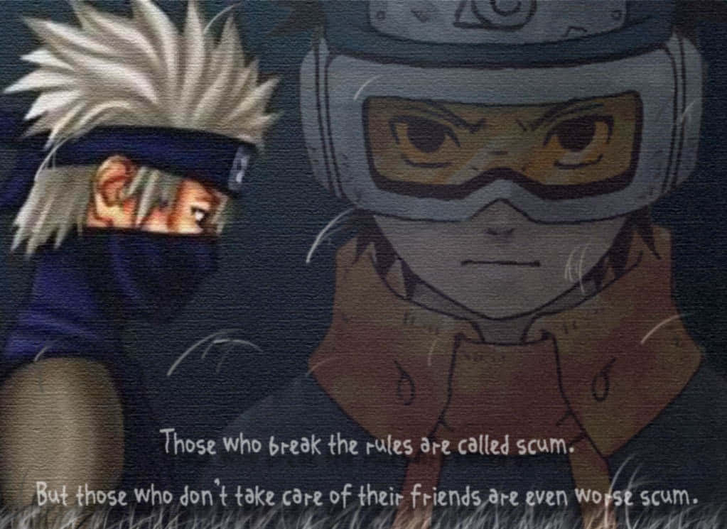 Inspiring Kakashi Quotes Set Against A Vivid Backdrop Wallpaper