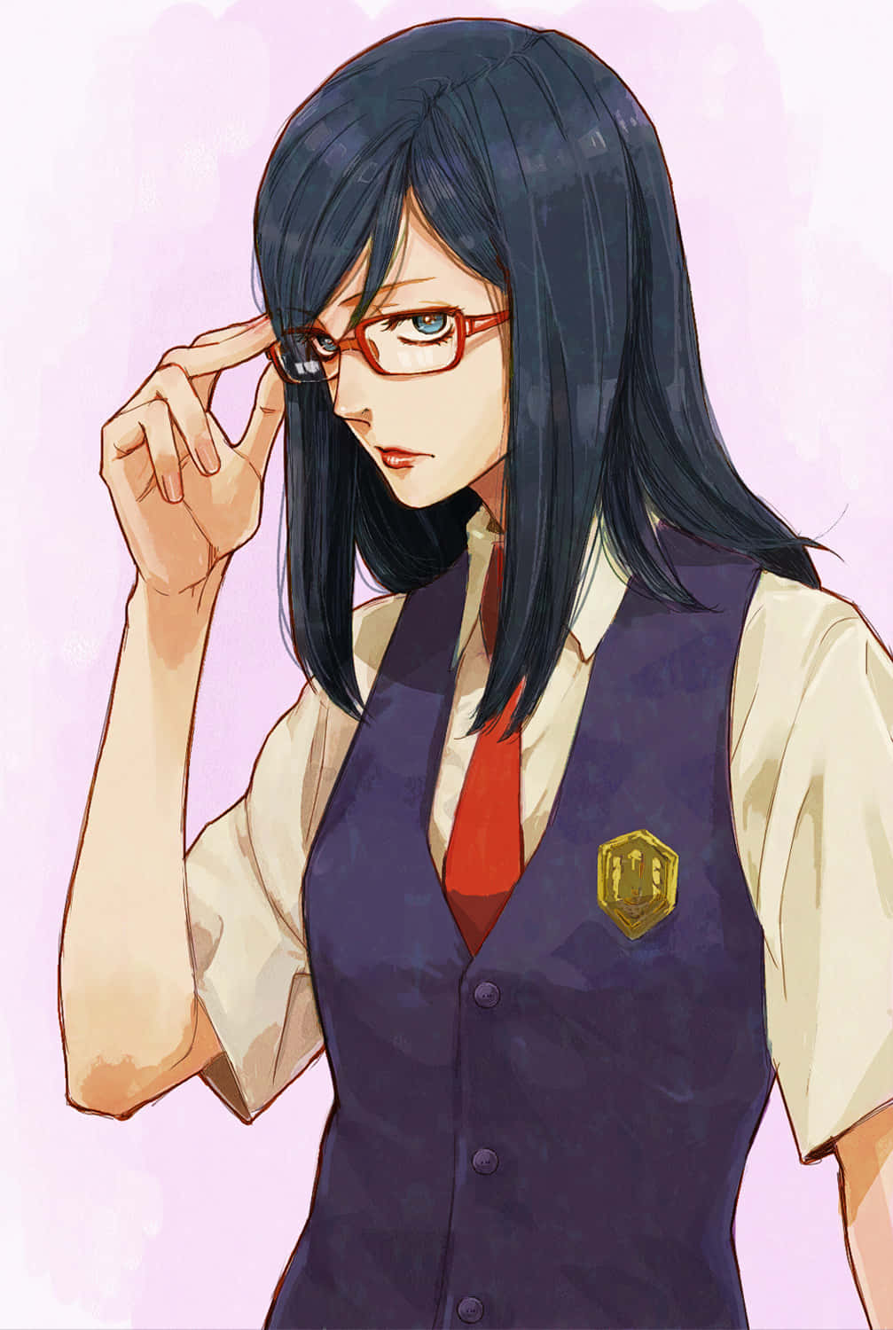 Intelligent Anime Girlwith Glasses Wallpaper