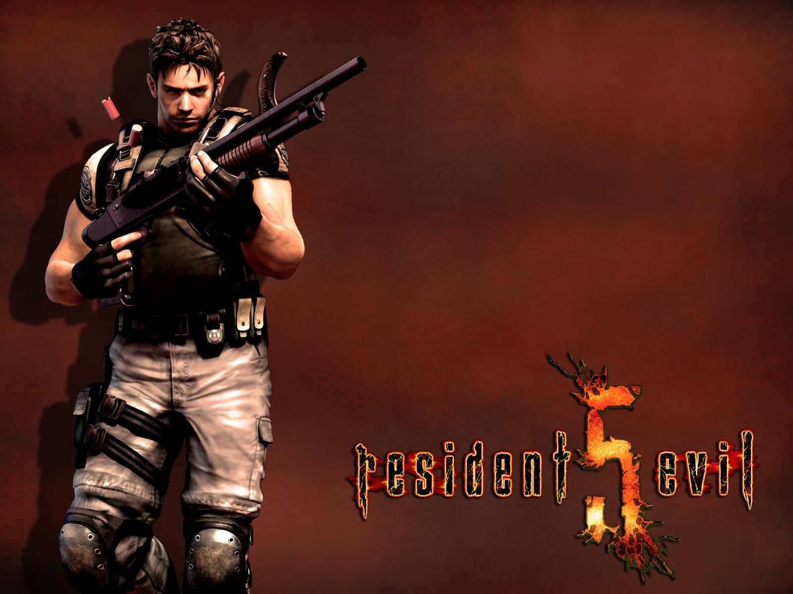 Intense Action In Resident Evil 5: Chris Redfield And Sheva Alomar Battling Enemies Wallpaper