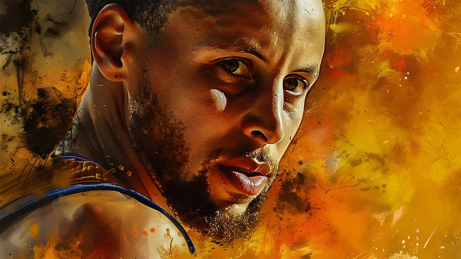 Intense Basketball Artwork Wallpaper