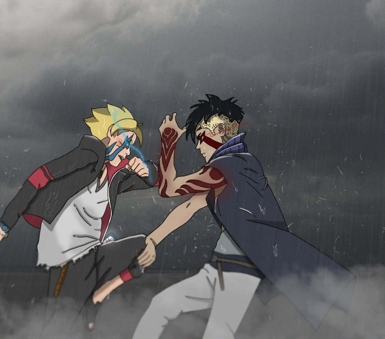 Intense Battle Between Boruto And Kawaki Wallpaper