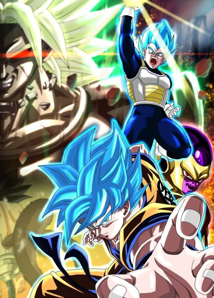 Intense Battle Between Vegeta And Broly Wallpaper