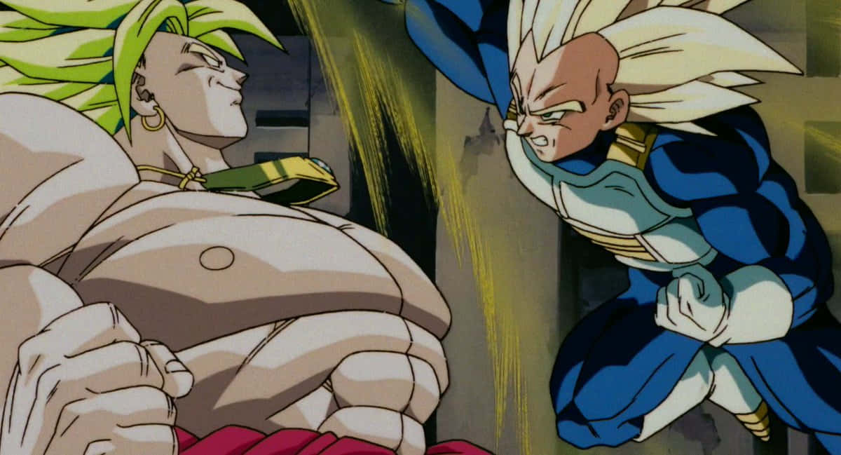 Intense Battle Between Vegeta And Broly Wallpaper