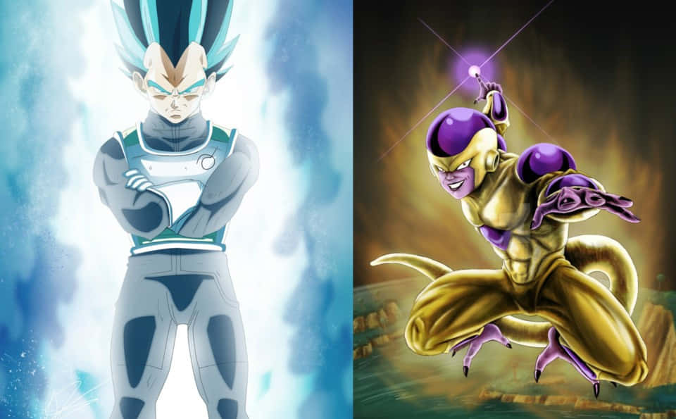 Intense Battle Between Vegeta And Frieza Wallpaper