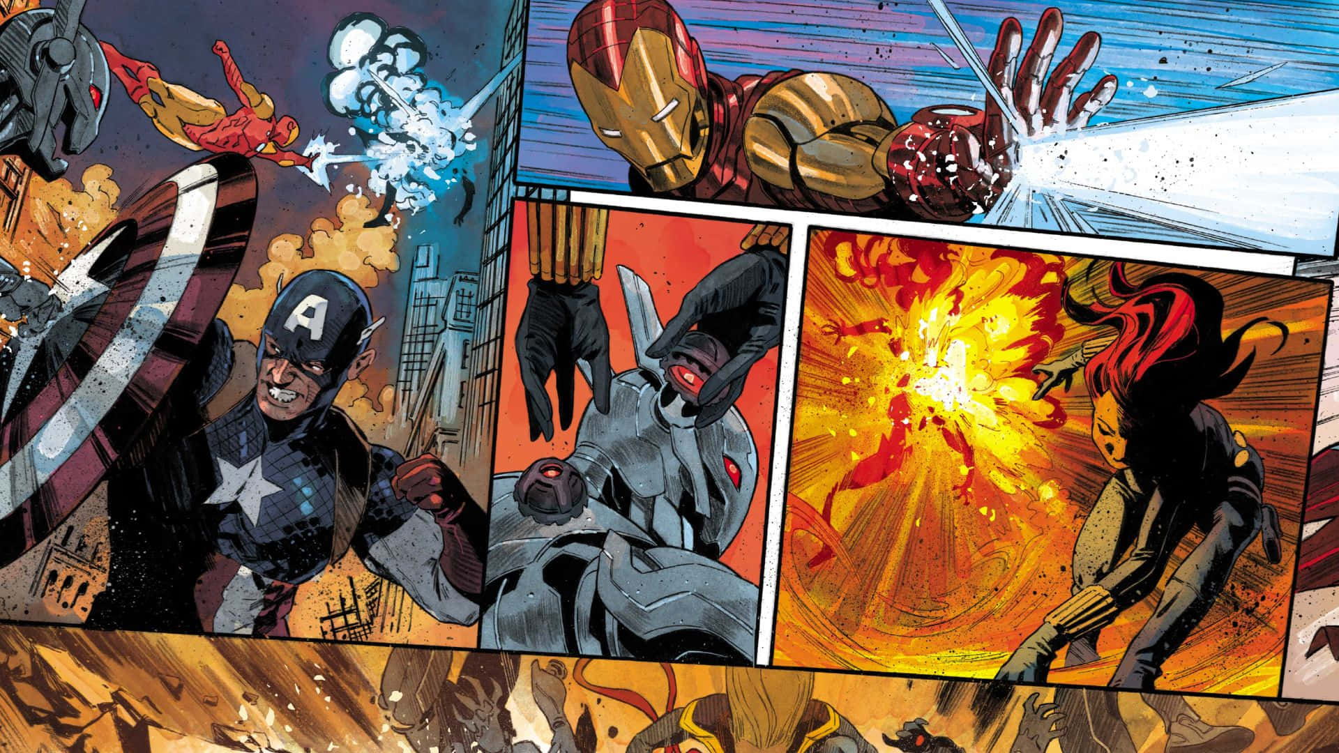 Intense Battle Scene During Secret Invasion Wallpaper