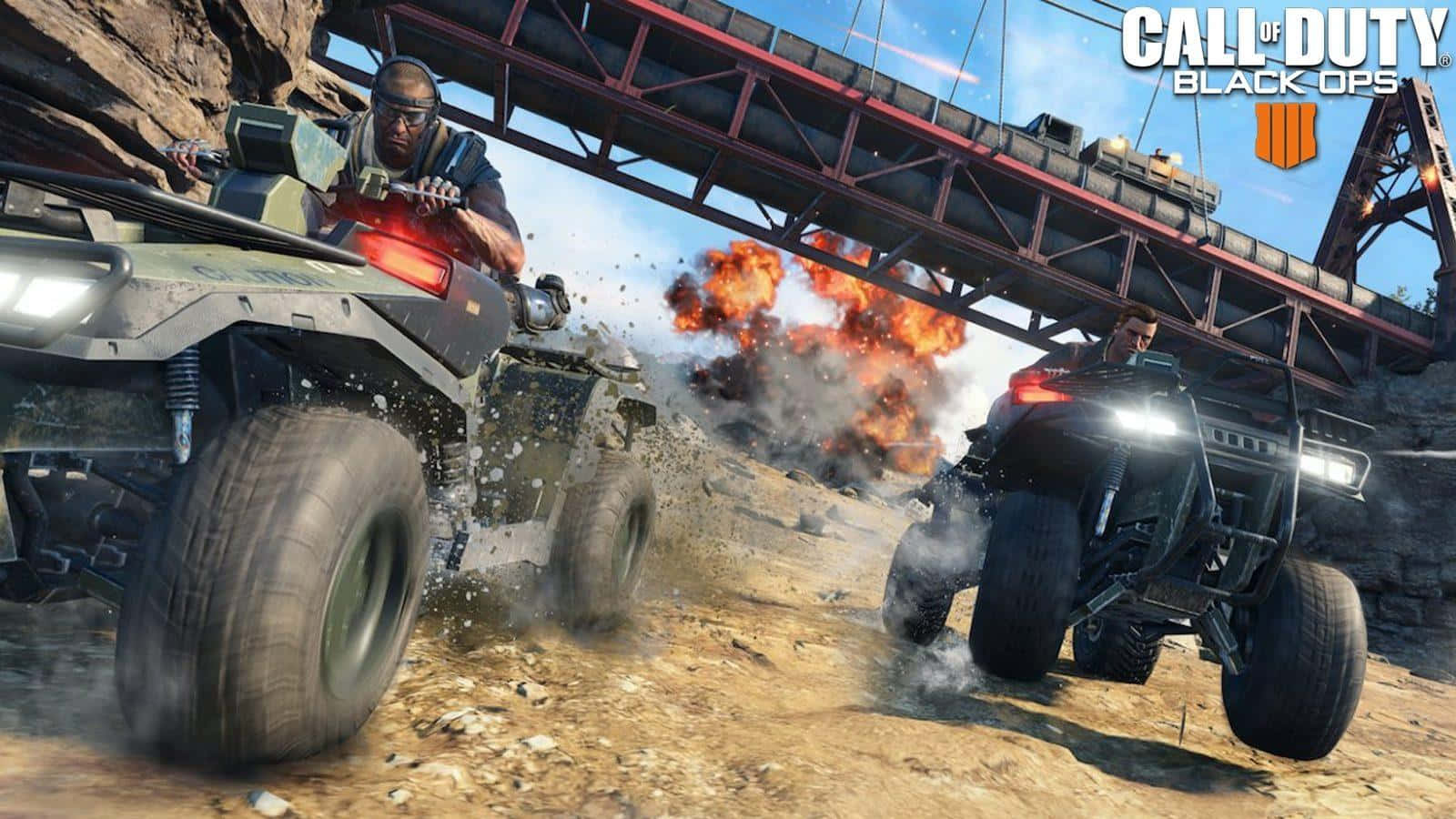 Intense Battle Scene With Call Of Duty Vehicles Wallpaper