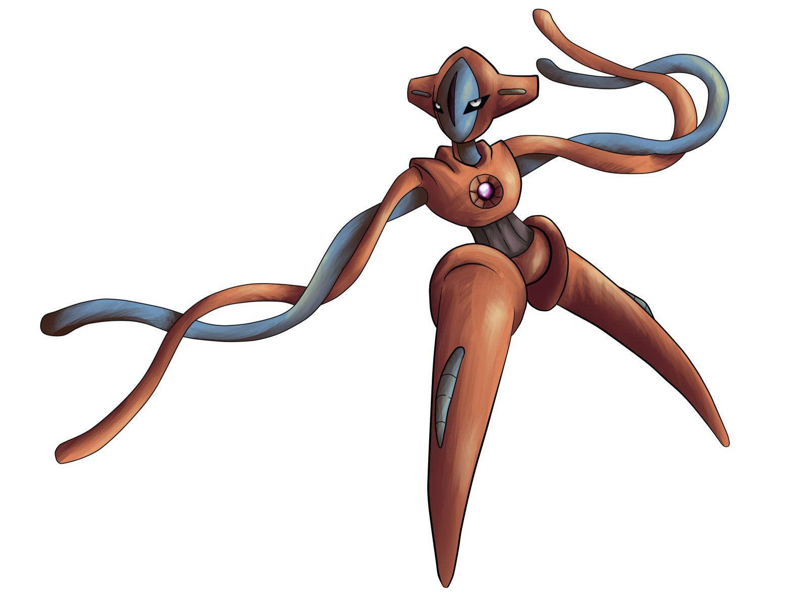 Intense Battle Stance: Pokemon Deoxys Ringed By Cosmic Light Wallpaper