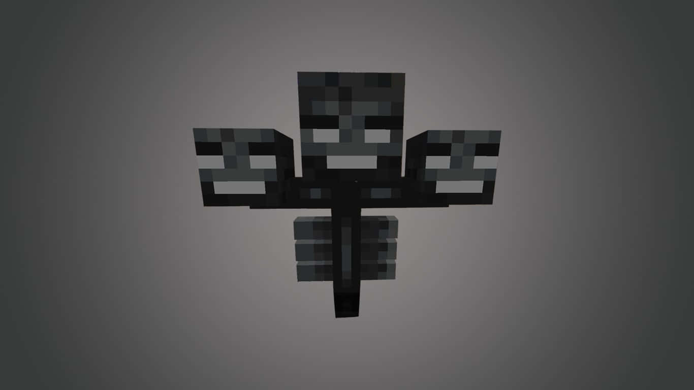 Intense Battle With The Wither Boss In Minecraft Wallpaper