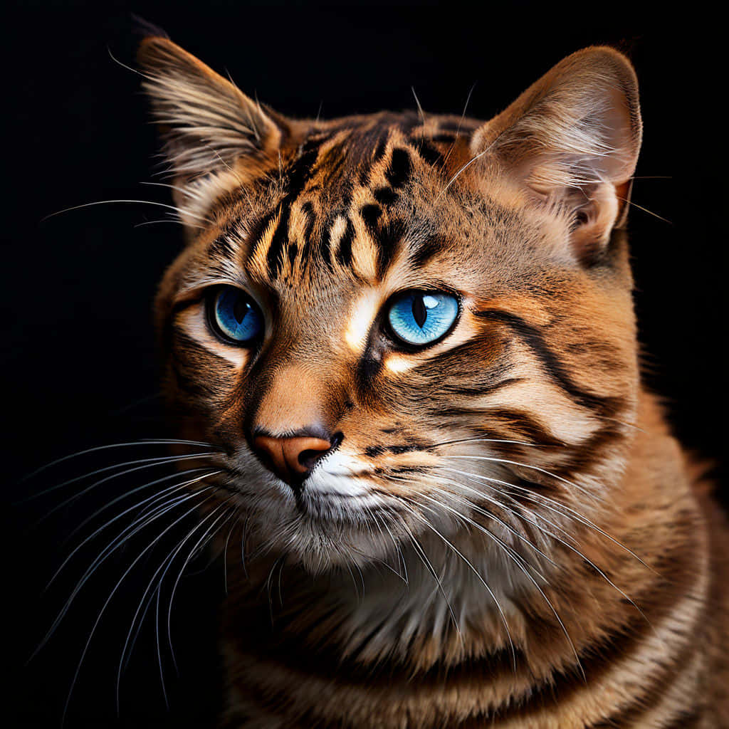 Intense Blue Eyed Leopard Cat Wallpaper