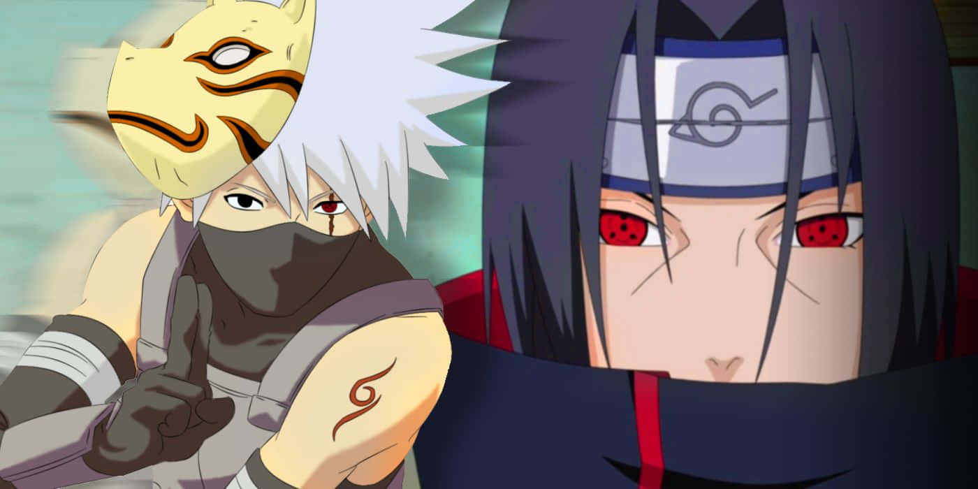 Intense Encounter Between Kakashi And Itachi Wallpaper