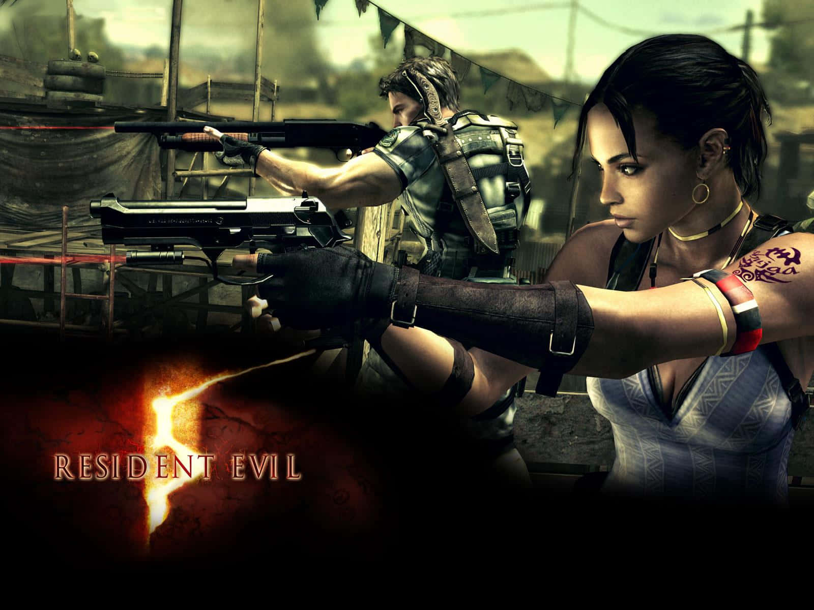 Intense Enemy Encounter In Resident Evil 5 Wallpaper