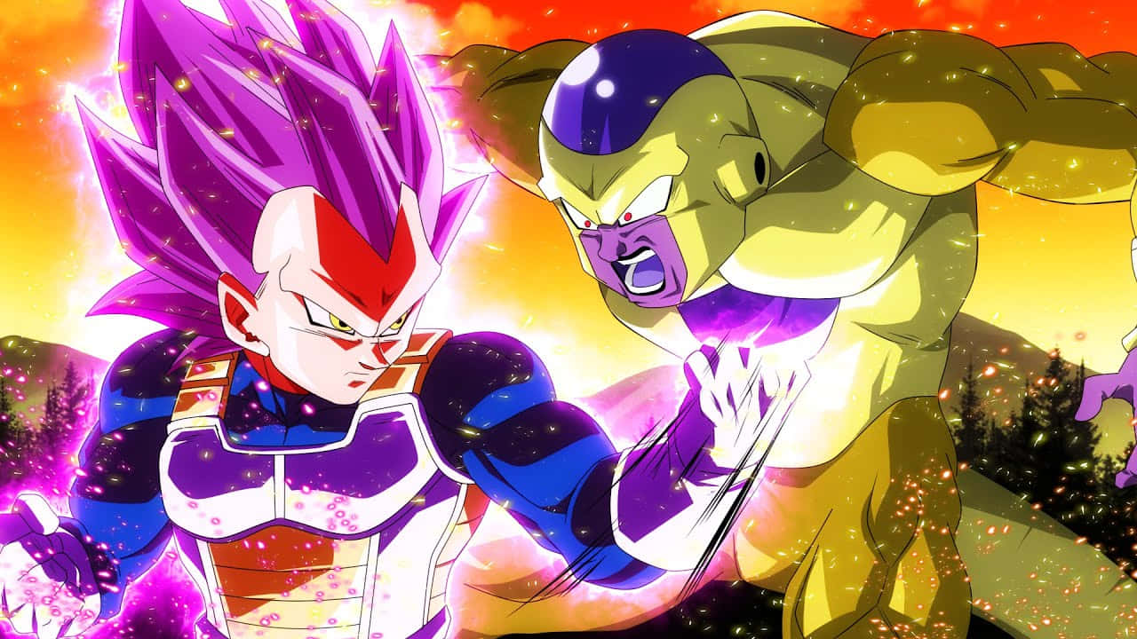 Intense Face-off Between Vegeta And Frieza Wallpaper