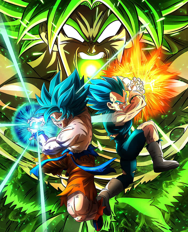 Intense Face-off: Vegeta And Broly Wallpaper