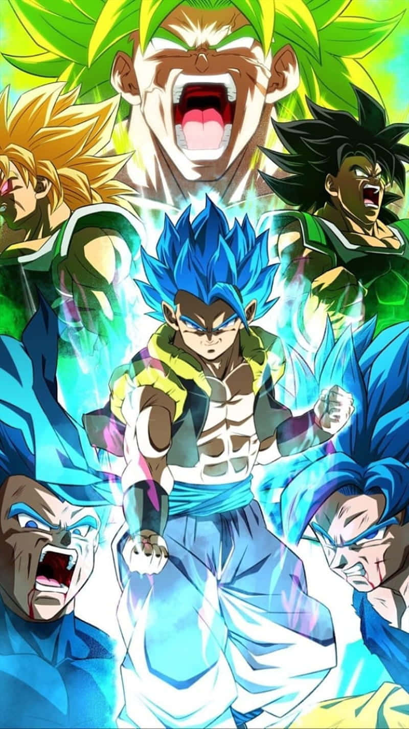 Intense Face-off: Vegeta And Broly In An Epic Battle Wallpaper