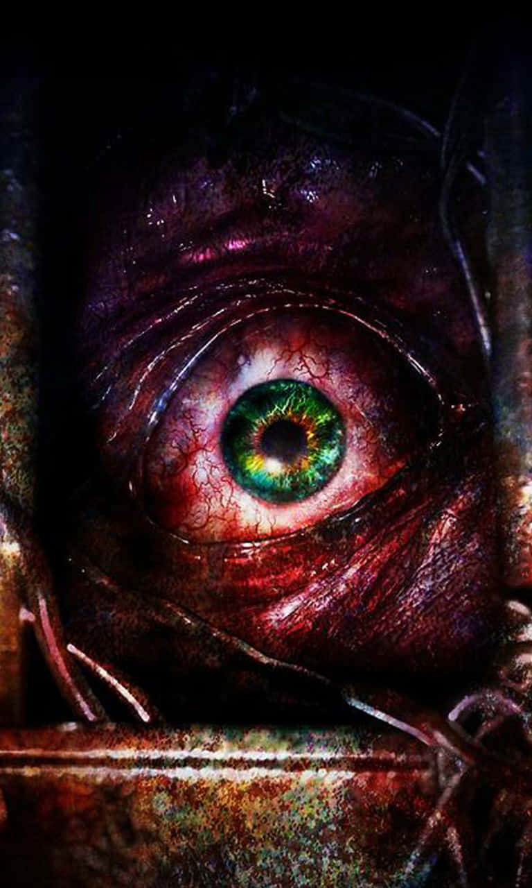 Intense_ Green_ Eye_ Horror_ Artwork Wallpaper