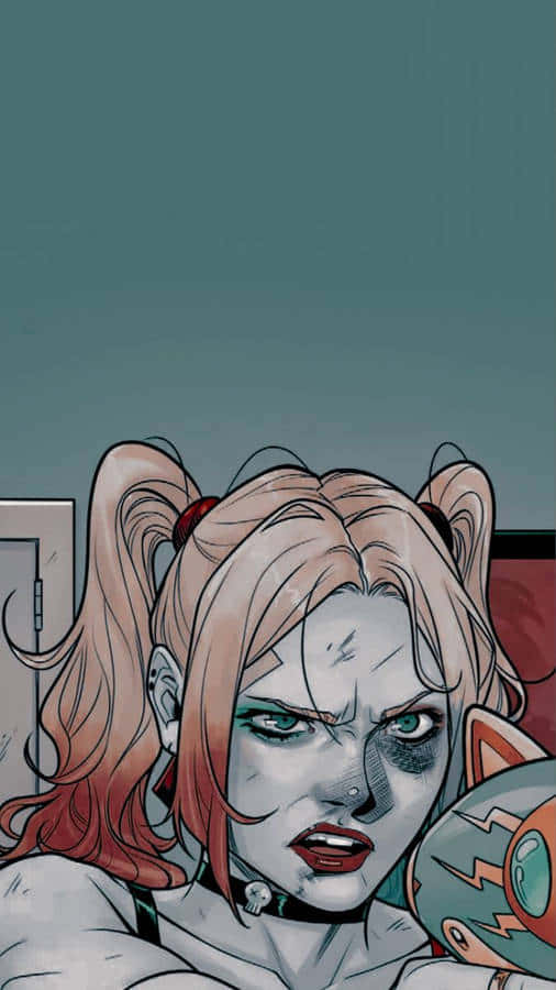 Intense Harley Quinn Comic Art Wallpaper