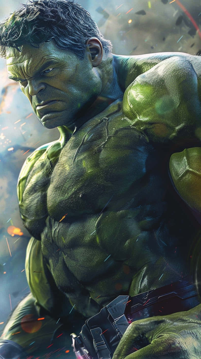 Intense Hulk Portrait Marvel Avengers Wallpaper