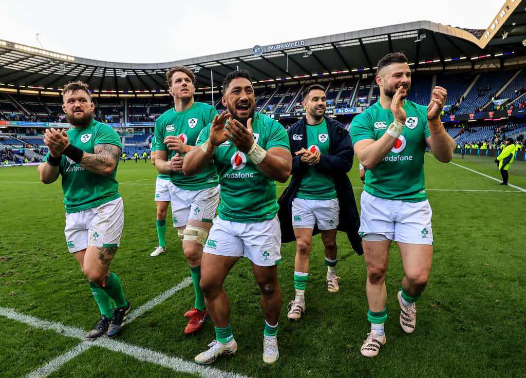 Intense Ireland Rugby Match In Action Wallpaper