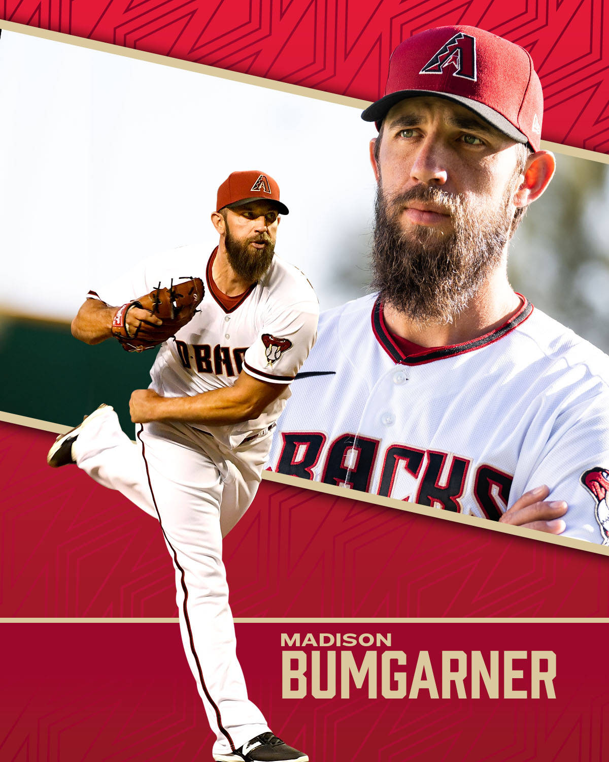 Intense Madison Bumgarner In Red Background Wallpaper